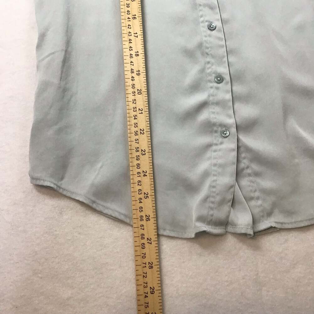 Quince Washable Silk Button-Down Long Sleeve Shirt Small Blue Chic - Picture 8 of 11